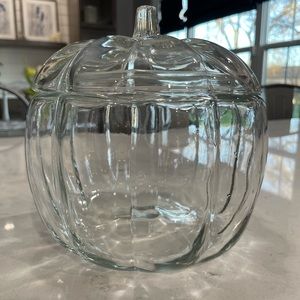 COPY - Clear glass pumpkin cookie jar